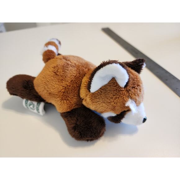 NATURE PLANET Red Panda Cute Cuddle Furry Animal Plush 10" long - Picture 1 of 6